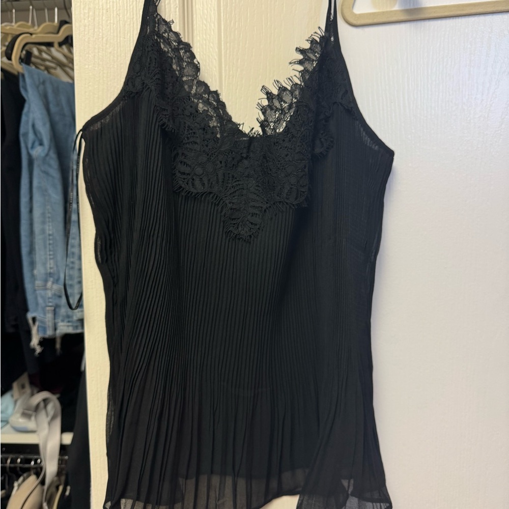 Elegant Black Lace Trim Camisole